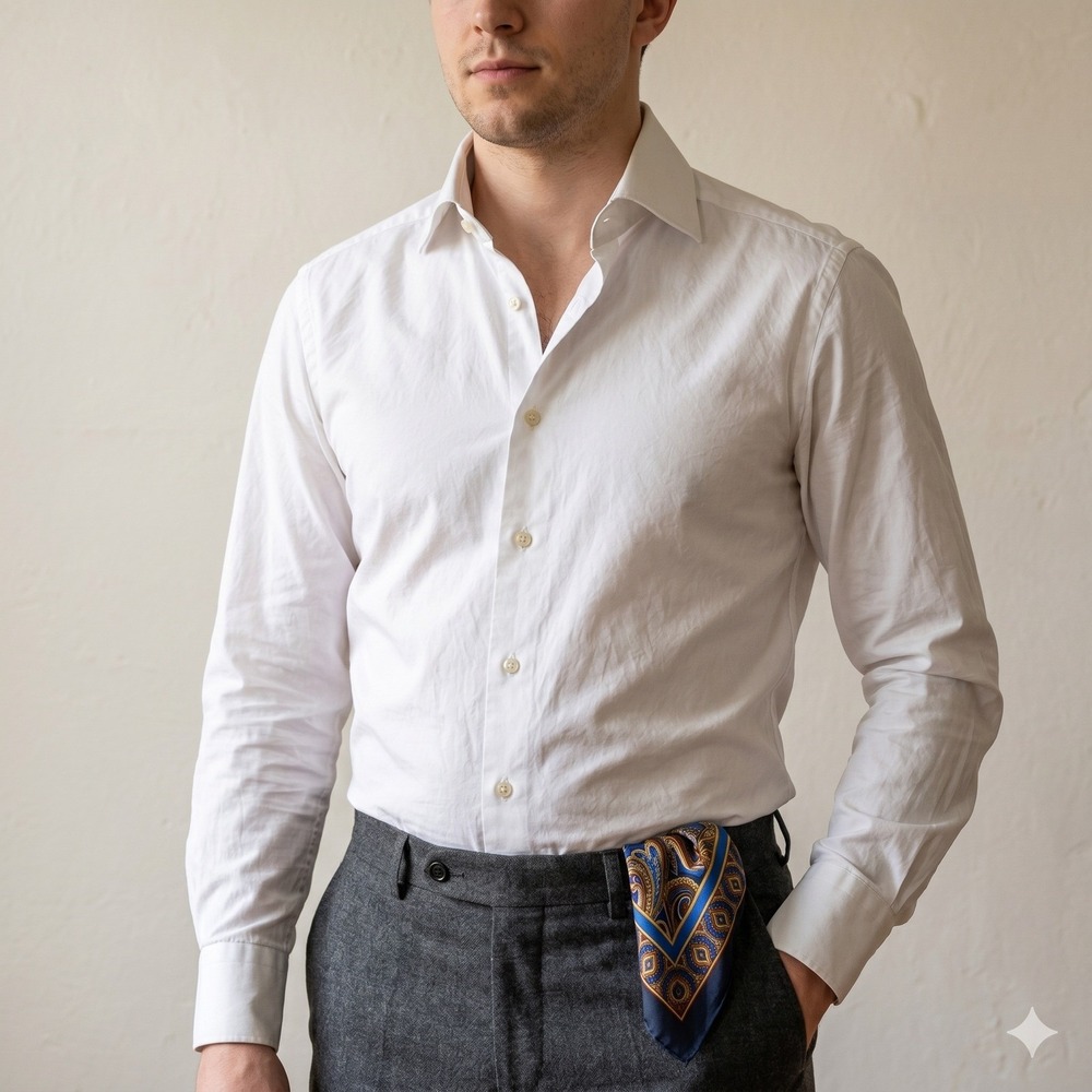 Suitsupply Shirt Men 15.75 White Egyptian Cotton Slim Fit Tessitura Monti Luxury